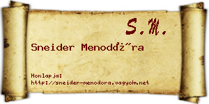 Sneider Menodóra névjegykártya